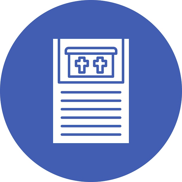 El icono del vector del certificado de muerte se puede usar para el conjunto de iconos del funeral