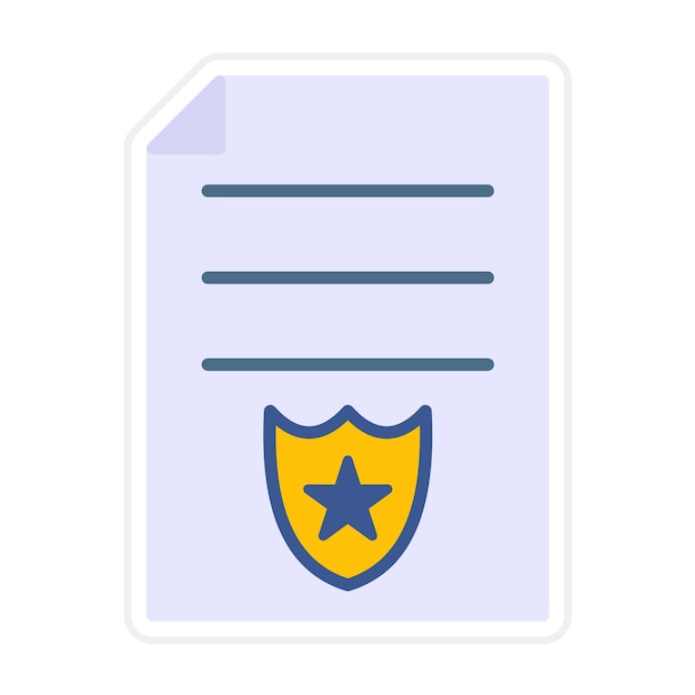El icono del vector del certificado de policía se puede utilizar para el conjunto de iconos de la policía