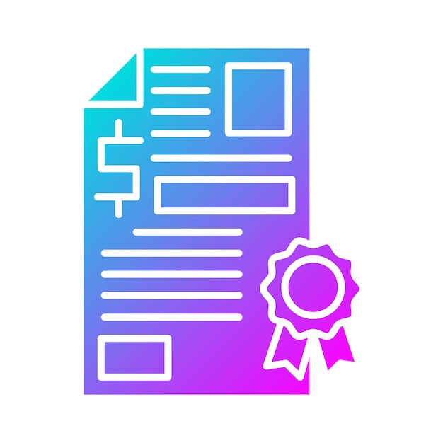 El icono del vector del certificado se puede utilizar para el conjunto de iconos de banca y finanzas