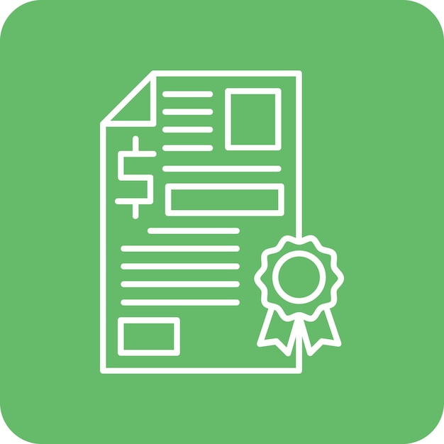 El icono del vector del certificado se puede utilizar para el conjunto de iconos de banca y finanzas
