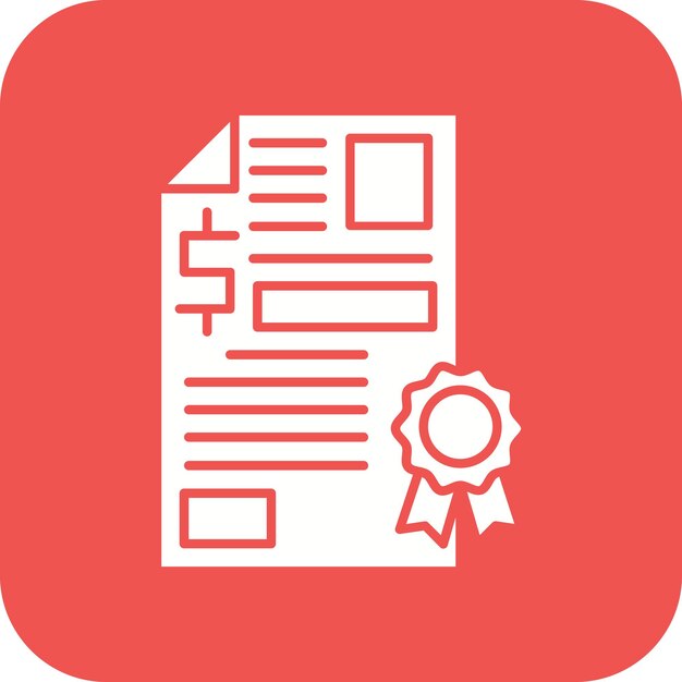 El icono del vector del certificado se puede utilizar para el conjunto de iconos de banca y finanzas