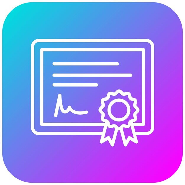 El icono del vector del certificado se puede utilizar para el conjunto de iconos de marketing web