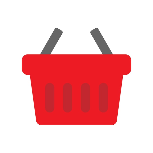 Icono de vector de cesta aislado sobre fondo blanco