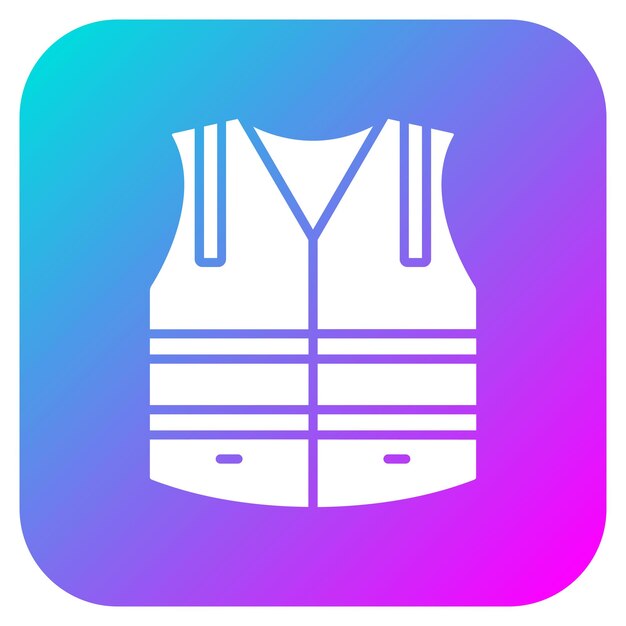 El icono del vector del chaleco de trabajo se puede utilizar para el conjunto de iconos de herramientas de construcción