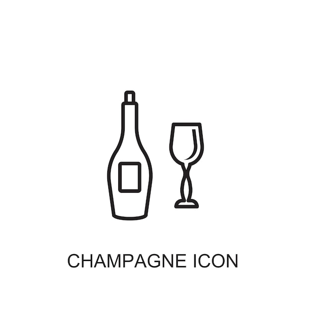 El icono del vector de champán
