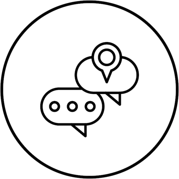El icono del vector de chat del mapa se puede usar para el conjunto de iconos del mapa y la navegación