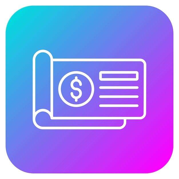 El icono del vector de cheques se puede usar para el conjunto de iconos de donaciones