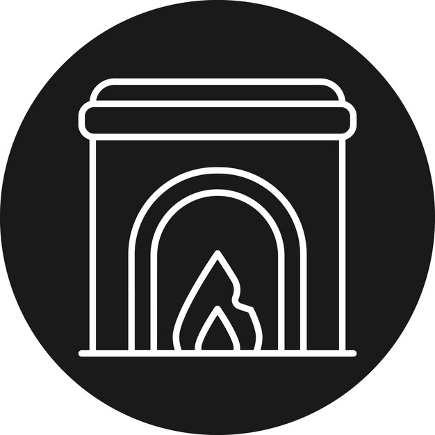 El icono del vector de la chimenea se puede usar para el conjunto de iconos de invierno