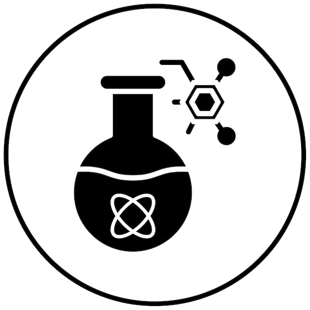 El icono del vector científico se puede usar para el conjunto de iconos del laboratorio