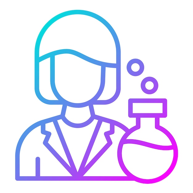El icono del vector científico se puede usar para el conjunto de iconos de mujeres