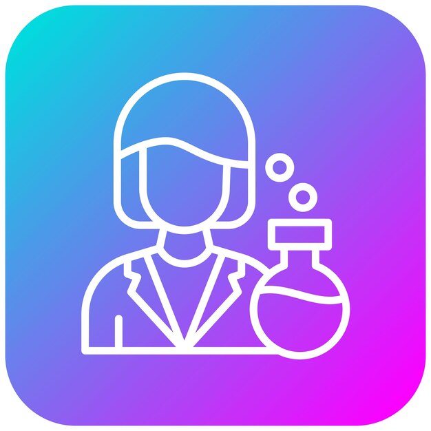 El icono del vector científico se puede usar para el conjunto de iconos de mujeres