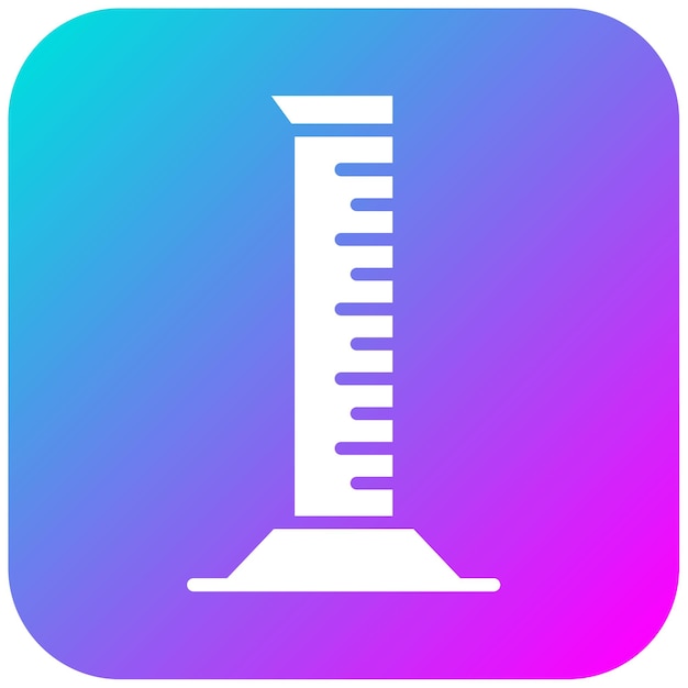 El icono del vector del cilindro graduado se puede utilizar para el conjunto de iconos del laboratorio