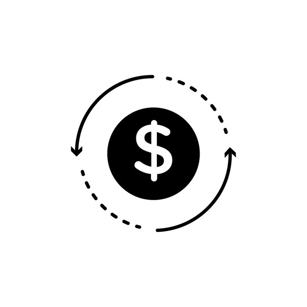 Icono del vector de circulación de dinero
