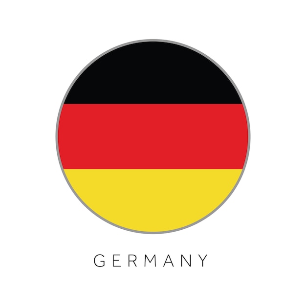 Icono de vector de círculo redondo de bandera de Alemania