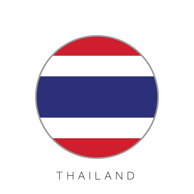 Icono de vector de círculo redondo de bandera de tailandia