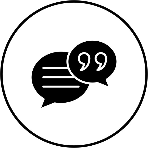 El icono del vector de citas se puede usar para el conjunto de iconos de la biblioteca
