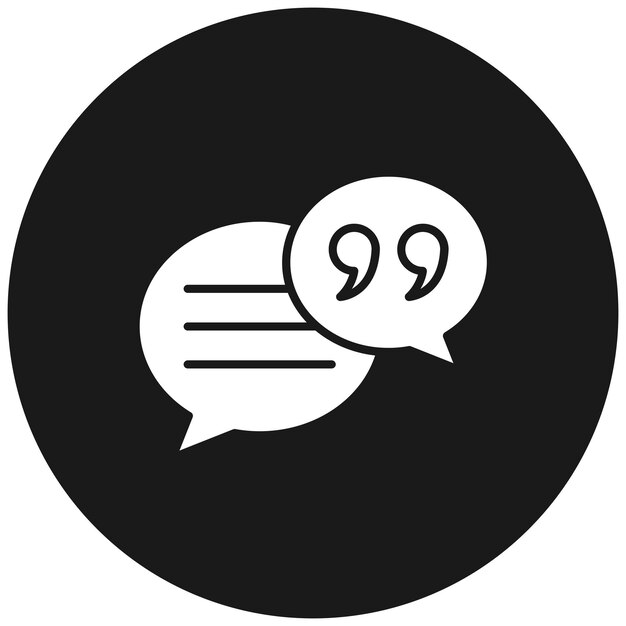 El icono del vector de citas se puede usar para el conjunto de iconos de la biblioteca