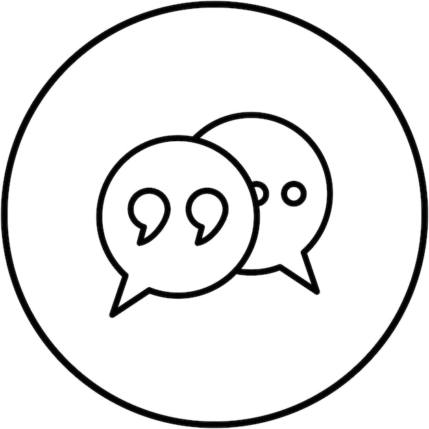 El icono del vector de citas se puede usar para el conjunto de iconos de periodismo