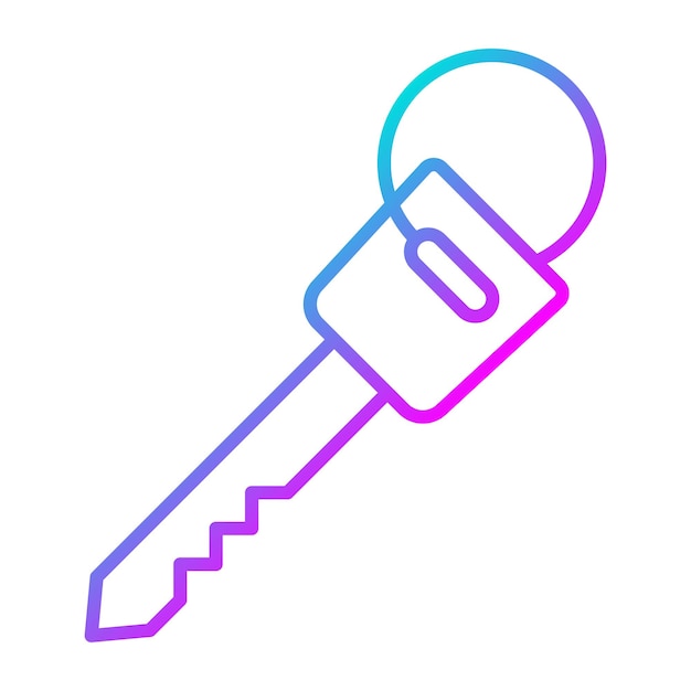 El icono del vector clave del automóvil se puede usar para el conjunto de iconos de reparación de automóviles