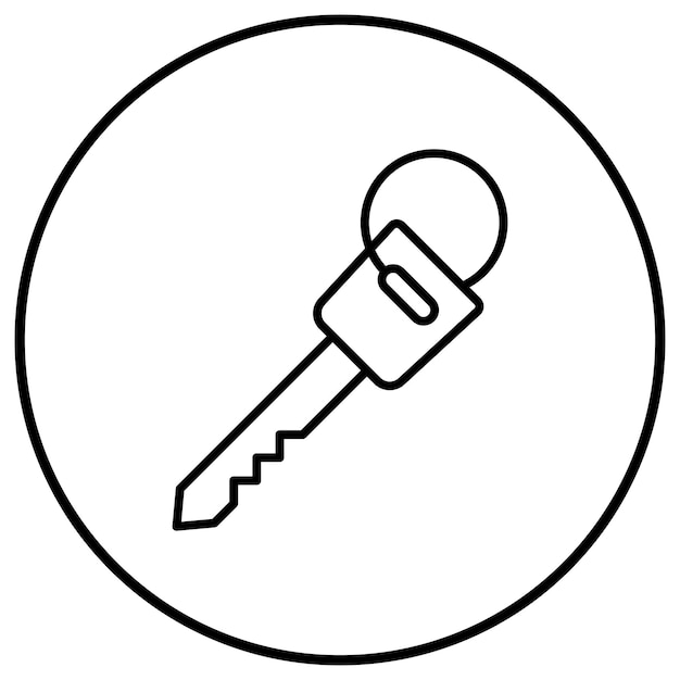El icono del vector clave del automóvil se puede usar para el conjunto de iconos de reparación de automóviles