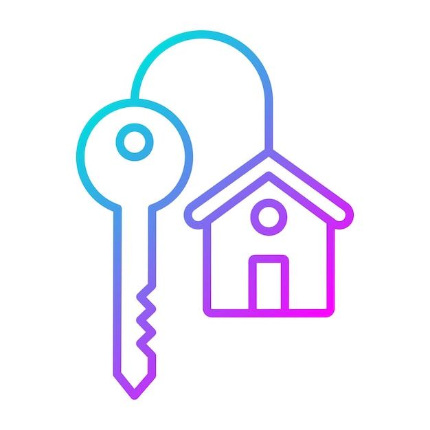El icono del vector clave de la casa se puede usar para el conjunto de iconos de bienes raíces