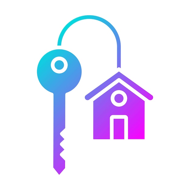 El icono del vector clave de la casa se puede usar para el conjunto de iconos de bienes raíces