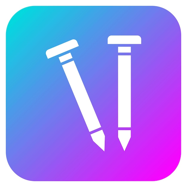 El icono del vector de clavos se puede usar para el conjunto de iconos de herramientas de construcción