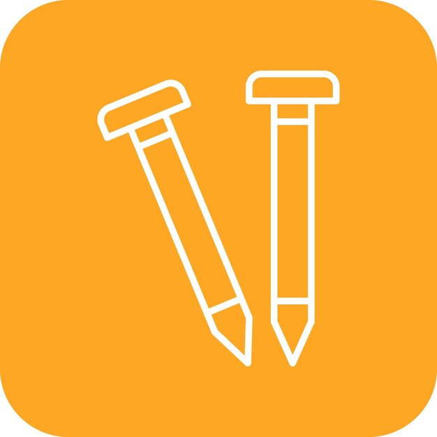 El icono del vector de clavos se puede usar para el conjunto de iconos de herramientas de construcción
