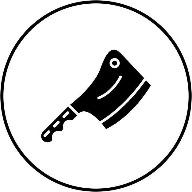 El icono del vector Cleaver se puede usar para el conjunto de iconos del restaurante