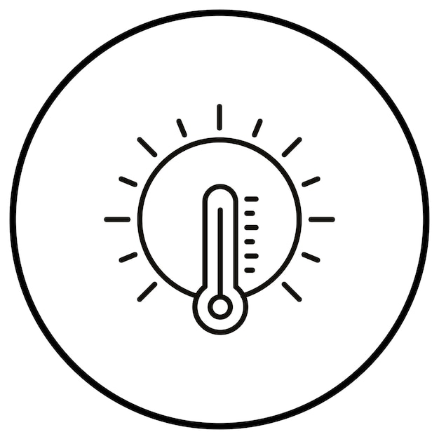 El icono del vector del clima caliente se puede usar para el conjunto de iconos de contaminación