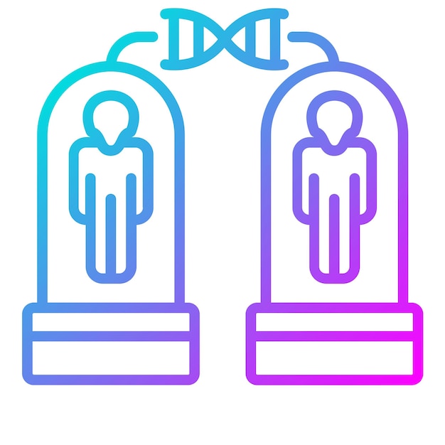 El icono del vector clonado se puede usar para el conjunto de iconos de ciencia ficción