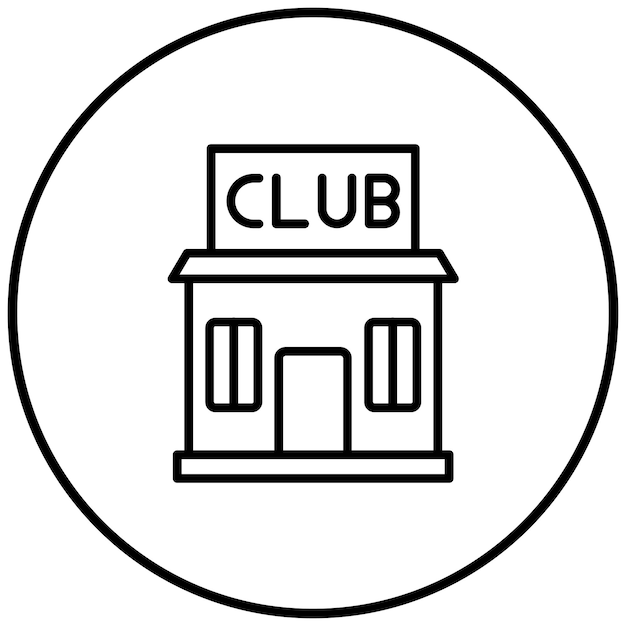El icono del vector del club se puede utilizar para el conjunto de iconos del instrumento