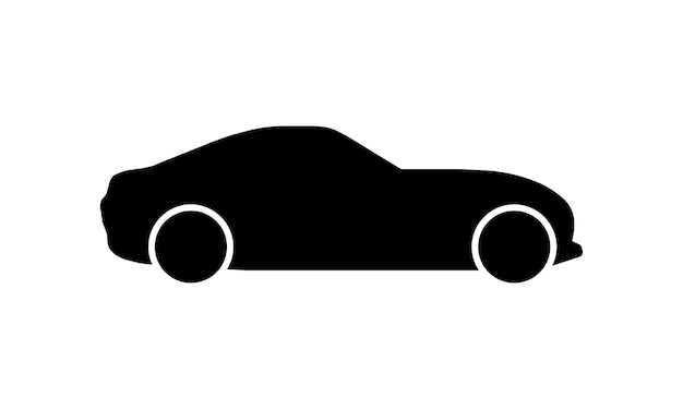 Icono de vector de coche deportivo sobre fondo blanco