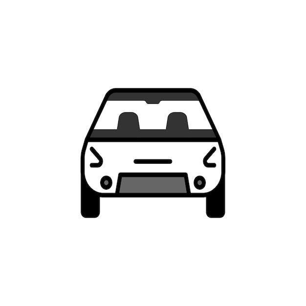 Icono de vector de coche Ilustración de logotipo de coche delantero simple aislado