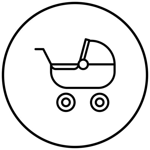 El icono del vector del cochecito se puede usar para el conjunto de iconos de adopción de niños