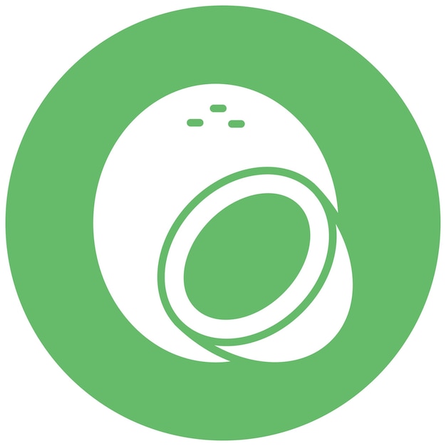 El icono del vector de coco se puede usar para el conjunto de iconos de la línea costera