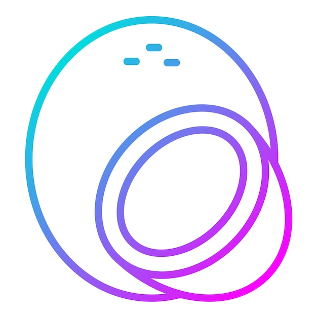 El icono del vector de coco se puede usar para el conjunto de iconos de la línea costera