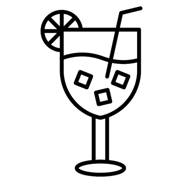 El icono del vector de cóctel se puede usar para el conjunto de iconos de comodidad