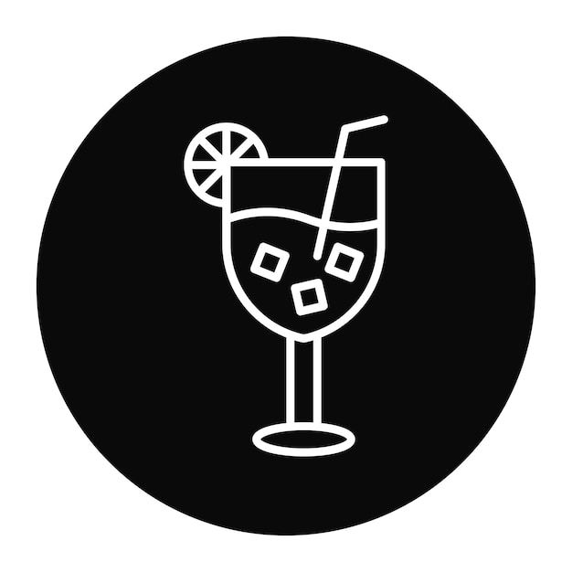 El icono del vector de cóctel se puede usar para el conjunto de iconos de comodidad
