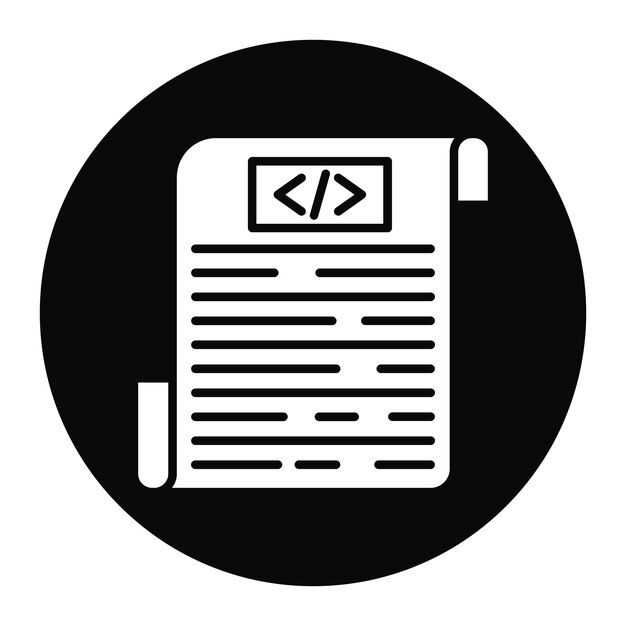 El icono del vector de código fuente se puede usar para el conjunto de iconos sin código