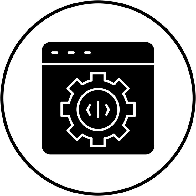 El icono del vector de código de ingeniería se puede utilizar para el conjunto de iconos de análisis de datos
