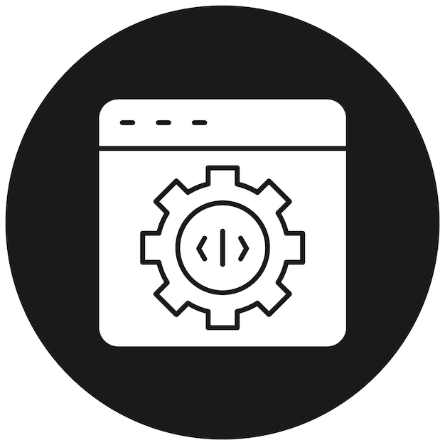 El icono del vector de código de ingeniería se puede utilizar para el conjunto de iconos de análisis de datos