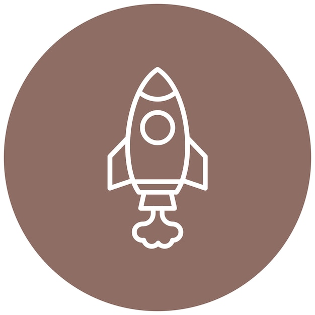 El icono del vector del cohete se puede usar para el conjunto de iconos de disparo