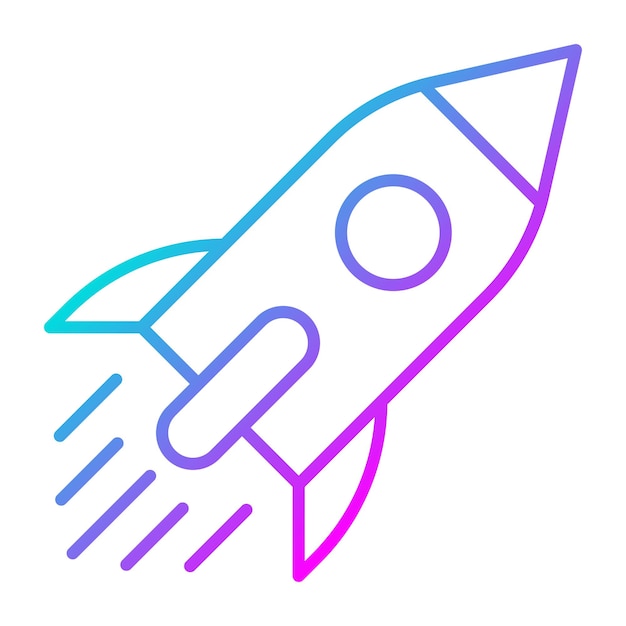El icono del vector de cohete se puede usar para el conjunto de iconos de inicio de negocios