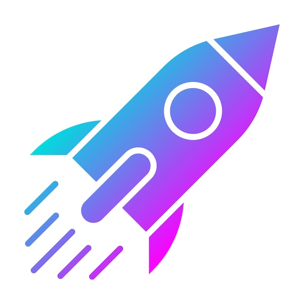 El icono del vector de cohete se puede usar para el conjunto de iconos de inicio de negocios