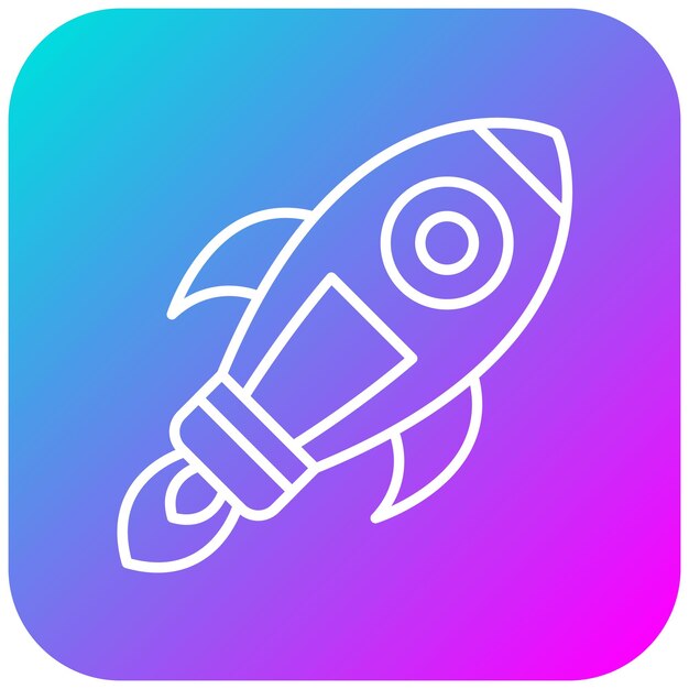 El icono del vector de cohete se puede usar para el conjunto de iconos de tecnología espacial