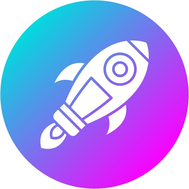 El icono del vector de cohete se puede usar para el conjunto de iconos de tecnología espacial