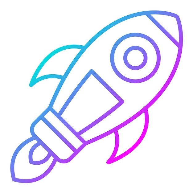 El icono del vector de cohete se puede usar para el conjunto de iconos de tecnología espacial