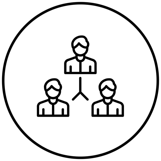 El icono del vector de colaboración del equipo se puede utilizar para el conjunto de iconos del plan de acción