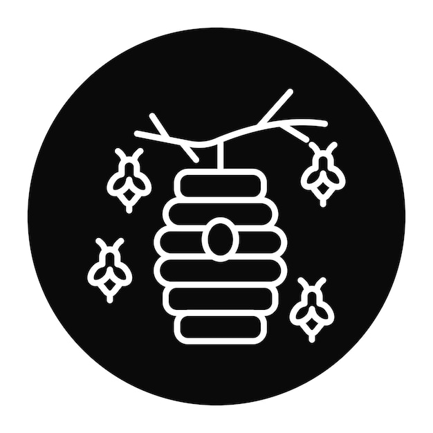El icono del vector de la colmena se puede utilizar para el conjunto de iconos de Agricultura